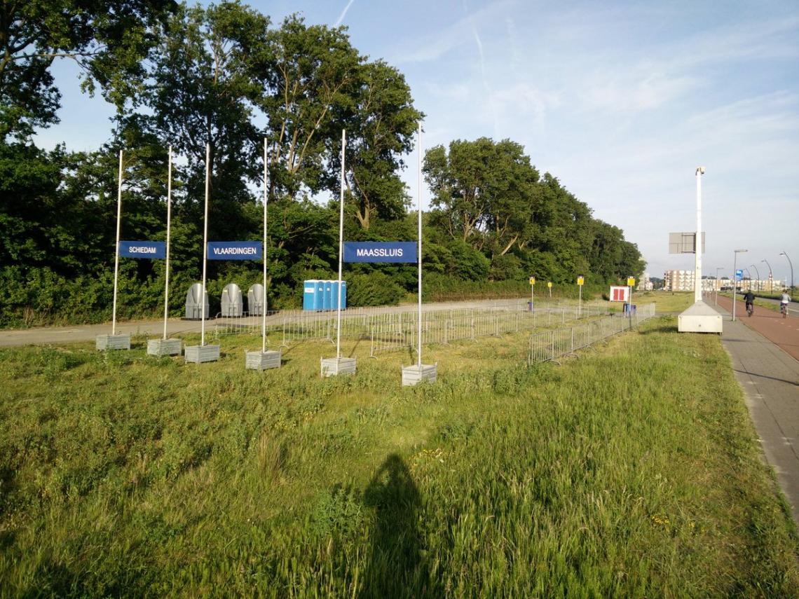 De tijdelijke halte Oude Langeweg (Hoek van Holland) vorig jaar