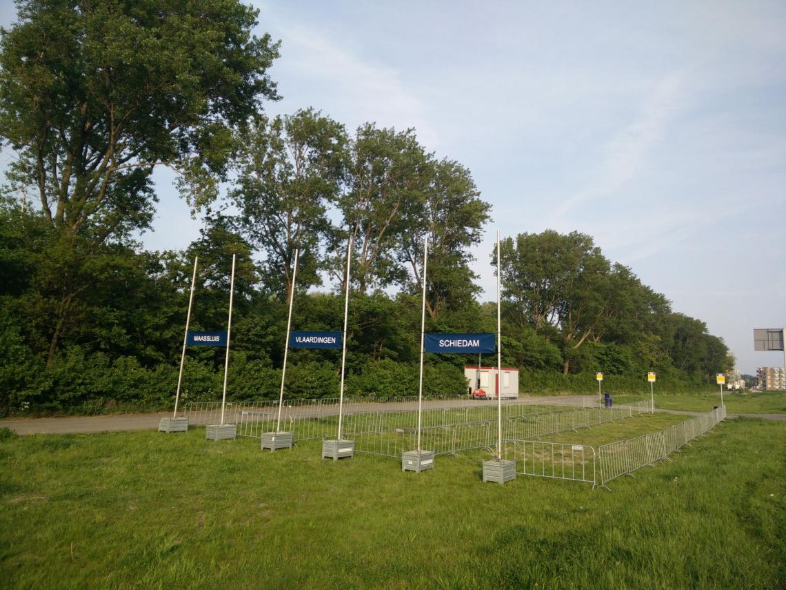 De tijdelijke halte Oude Langeweg (Hoek van Holland) vorig jaar